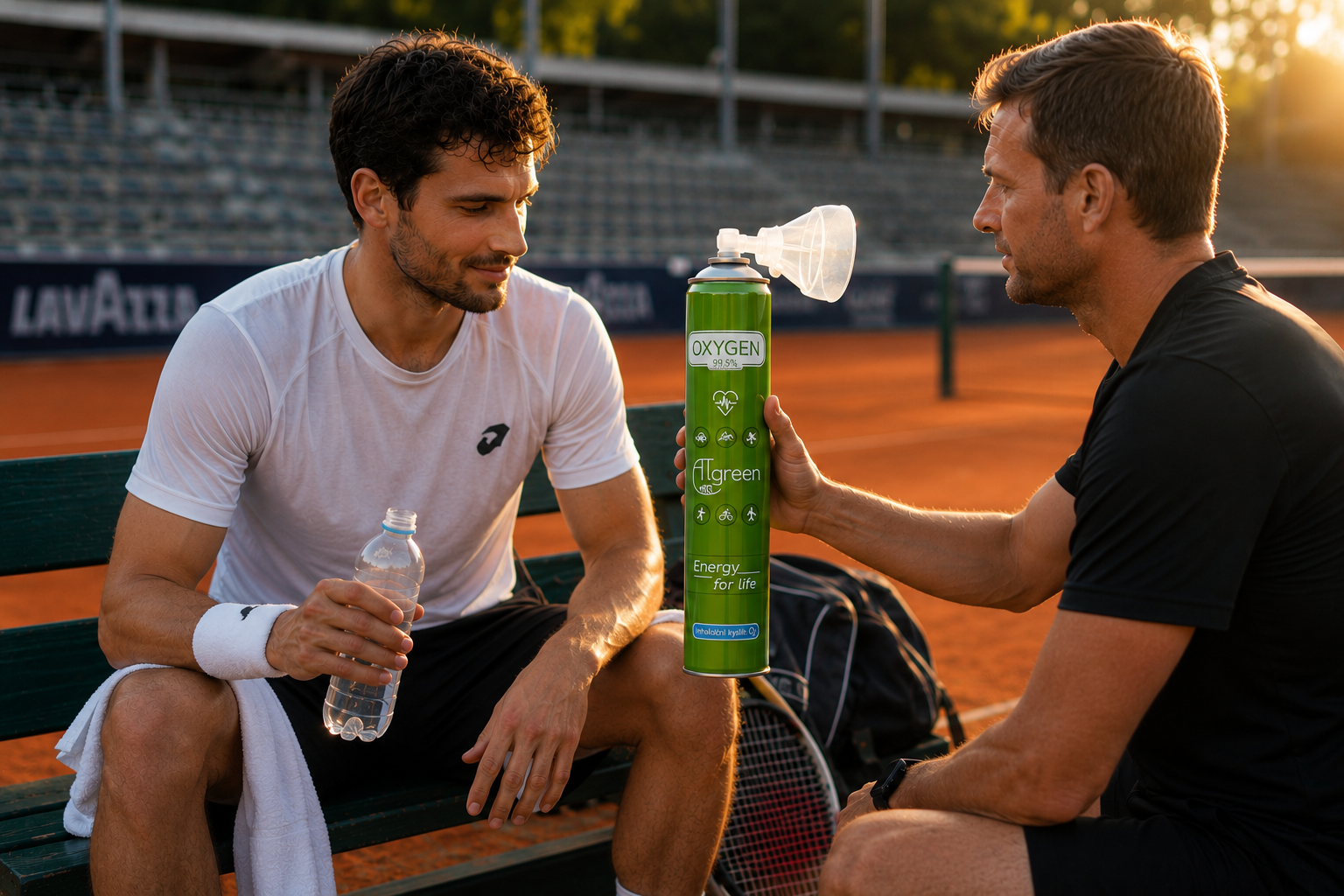 Inhalační kyslík po sportu svěží rituál po fyzické zátěži
